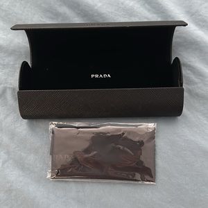 New black Prada eyeglass case with cloth